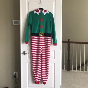 Elf Christmas onesie pj’s youth 14 Cat & Jack EUC